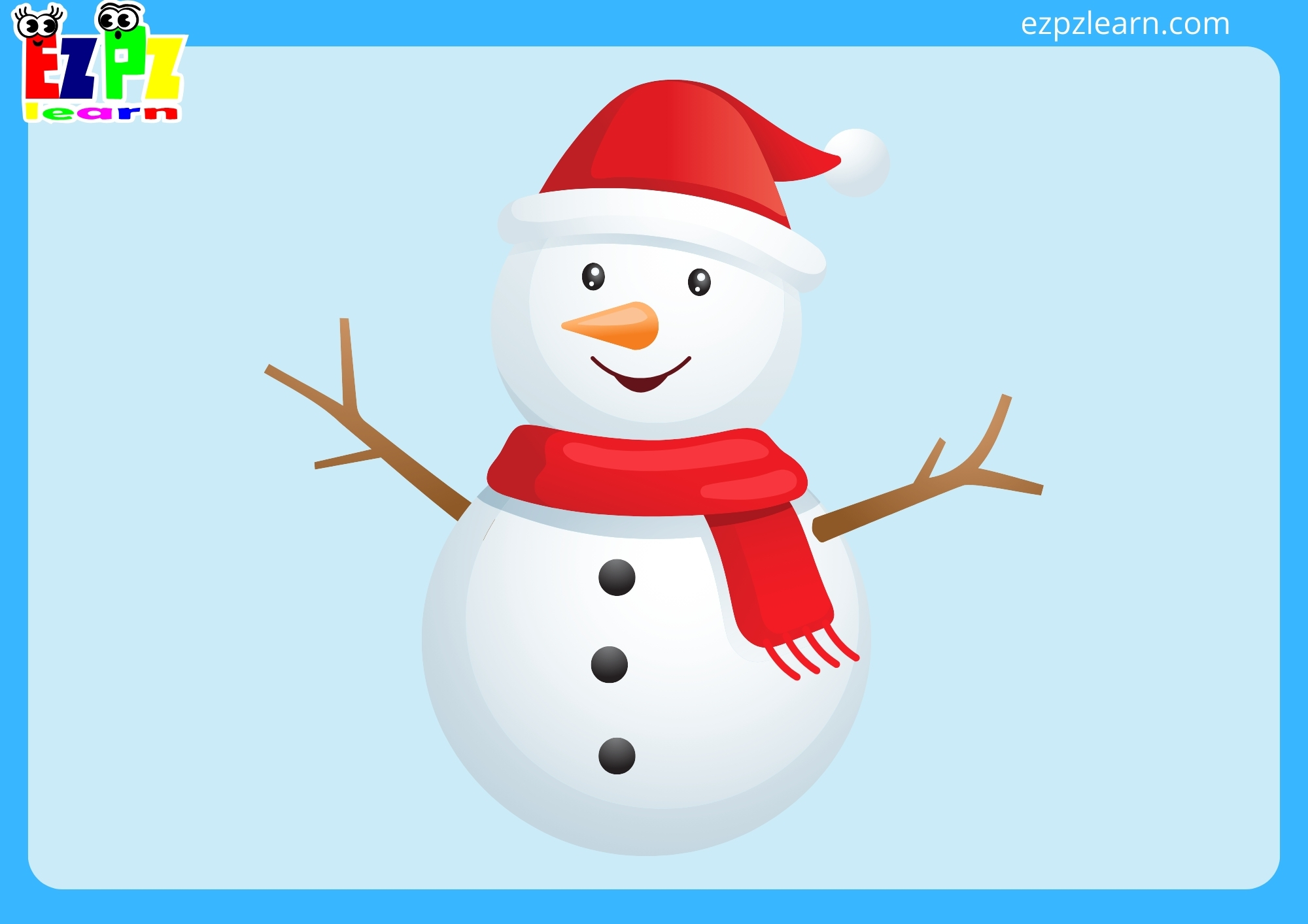 Winter Flashcards with Words on the Back for Kindergarten and English Language Learners